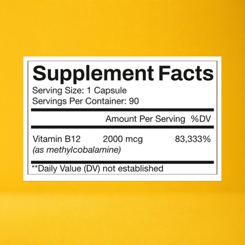 Vitamin B12 2000mcg Methylcobalamin B12