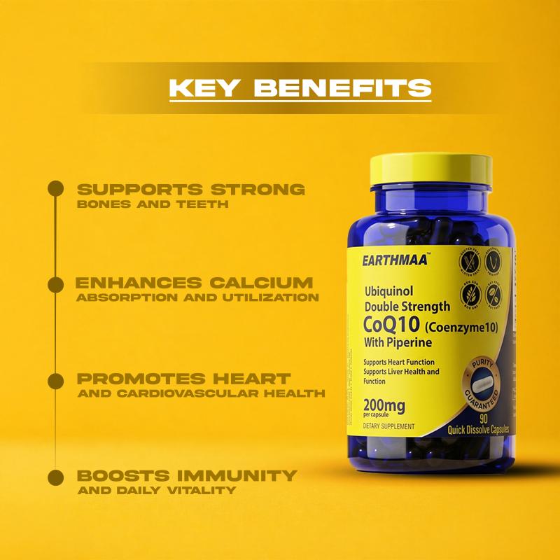 Ubiquinol Double Strength CoQ10 200mg with Piperine