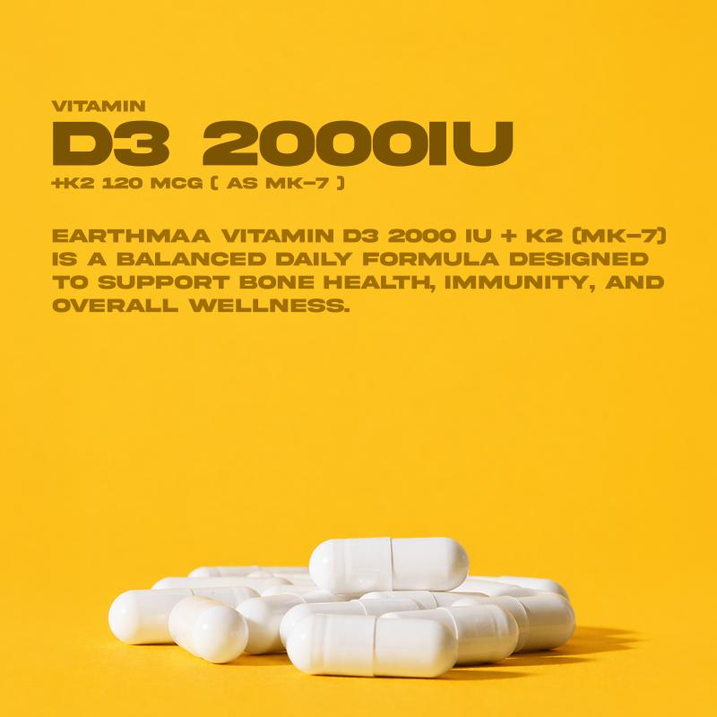 Vitamin D3 2000 IU + K2 120mcg (as MK-7)
