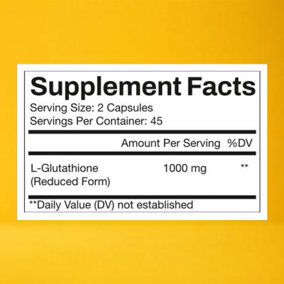 Double Strength Glutathione Reduced 1000mg