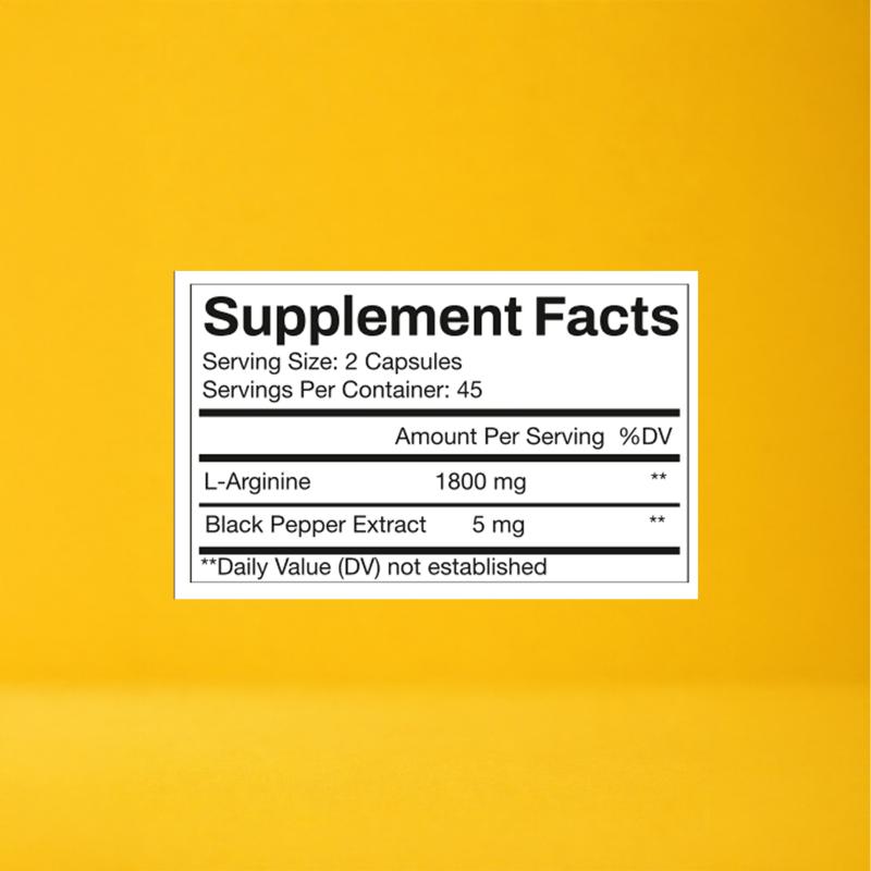 Mega L-Arginine 1800mg with Black Pepper extract