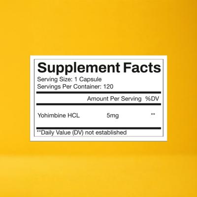 Double Strength Yohimbine HCL 5mg | 99% Pure Yohimbine HCL
