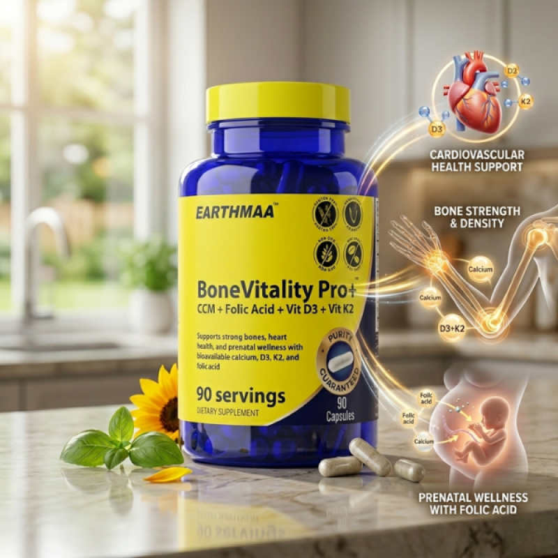 Bone Vitality Pro+ (CCM + Folic Acid + D3 + K2)