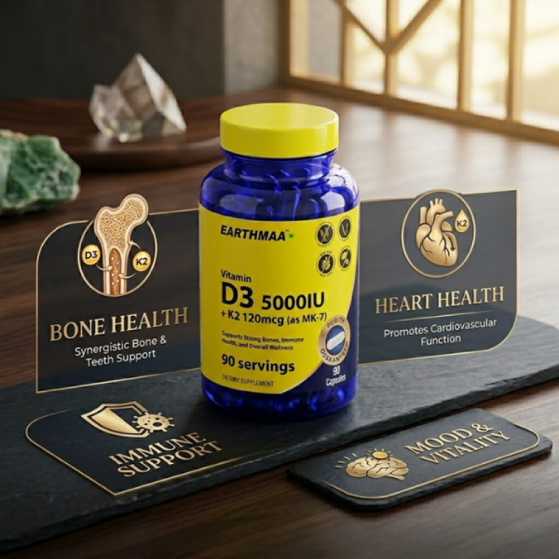 Vitamin D3 5000 IU + K2 120mcg (as MK-7)