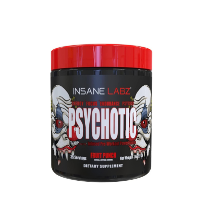 Insane Labz Psychotic, High Stimulant Pre Workout Powder, Extreme Lasting Energy, Focus and Endurance with Beta Alanine, Creatine Monohydrate DMAE
