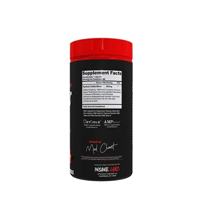 Insane Labz Psychotic Diablo Thermogenic Fat Burner for Men and Women with Grains of Paradise Theobromine Dandelion Root Extract Fueled by AMPiberry, Appetite Suppressant - 60 Servings