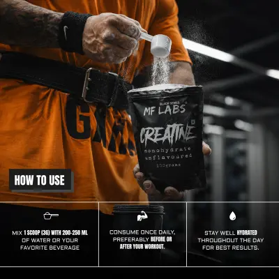MF Labs Black Series Creatine Monohydrate Unflavoured 100g