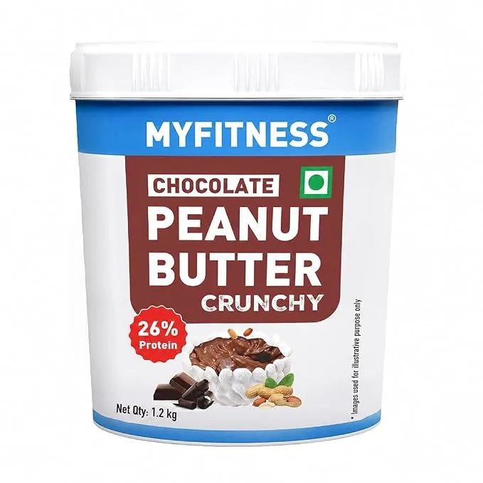 MyFitness Chocolate Peanut Butter Crunchy | Tasty & Healthy Nut Butter Spread for Breakfast & Snacks | Cholesterol Free | Zero Trans Fat | Crunchy Peanut Butter