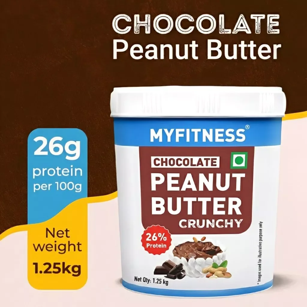 MyFitness Chocolate Peanut Butter Crunchy | Tasty & Healthy Nut Butter Spread for Breakfast & Snacks | Cholesterol Free | Zero Trans Fat | Crunchy Peanut Butter