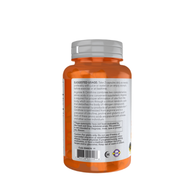 Arginine & Ornithine 500 mg / 250 mg, 250Veg Capsules