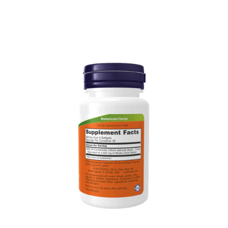 NOW Foods Garlic Oil 1500 mg 100 Softgels