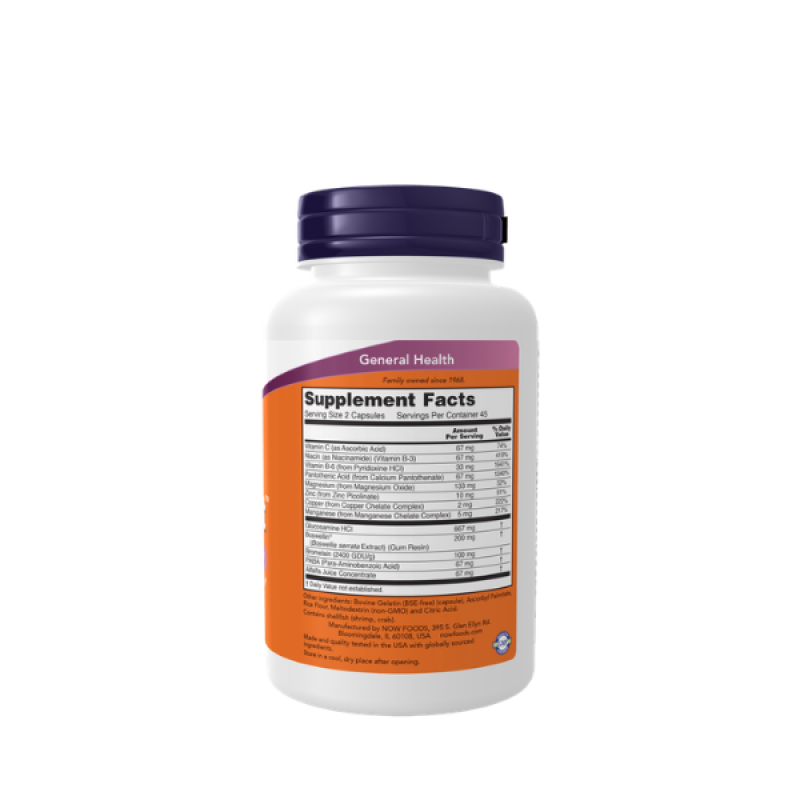 NOW Foods Supplements, Joint Support™ with Glucosamine, Boswellin® and Sea Cucumber, 90 Capsules