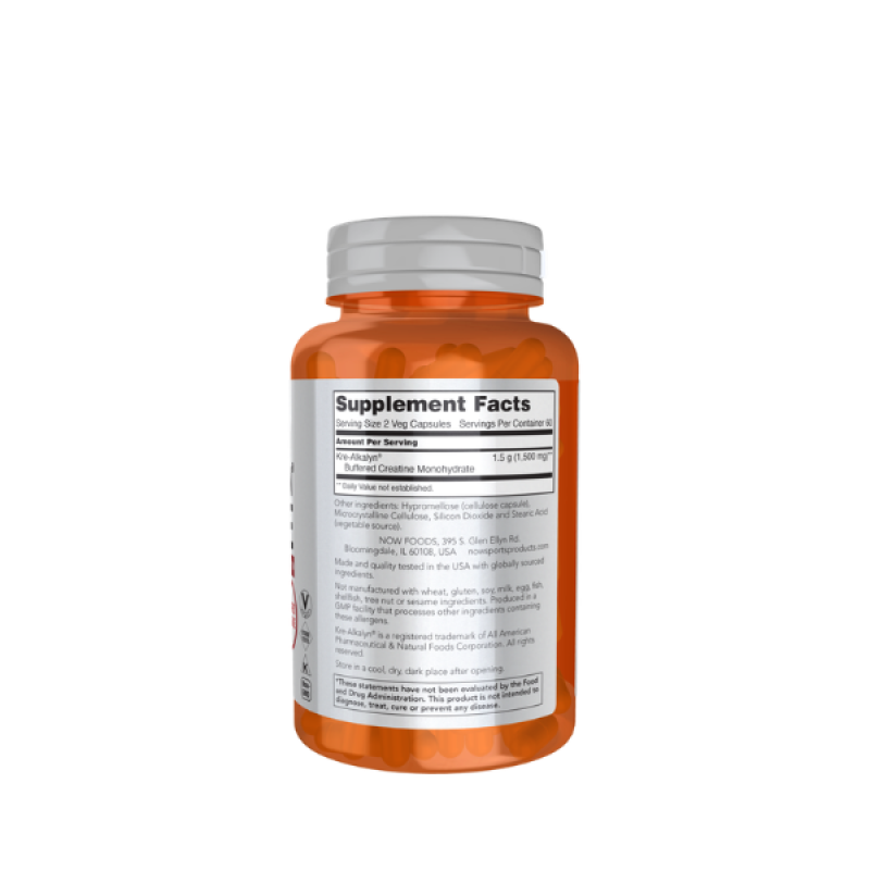 NOW Foods Kre-Alkalyn® Creatine Veg Capsules