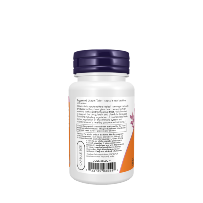 Now Foods Melatonin 5 Mg Healthy Sleep Cycle Veg Capsules