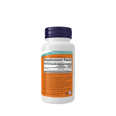 Now Foods Chromium Picolinate 200mcg Veg Capsules