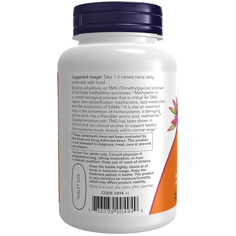 Now TMG Betaine 1,000 mg Tablets