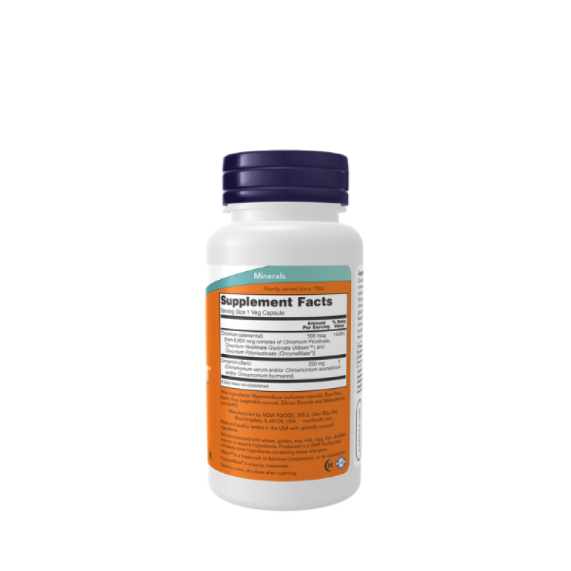 Now Foods Tri-Chromium™ 500 mcg with Cinnamon Veg Capsules