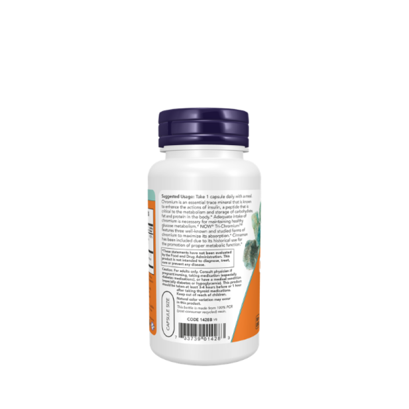Now Foods Tri-Chromium™ 500 mcg with Cinnamon Veg Capsules