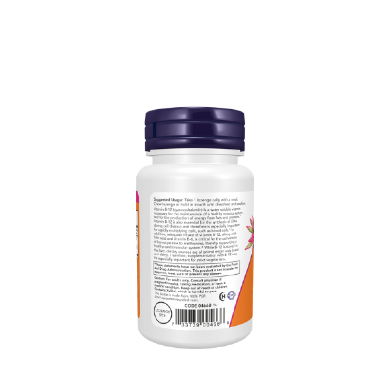 Vitamin B-12 1,000 mcg with Folic Acid, Nervous System Health*, 100 Chewable Lozenges