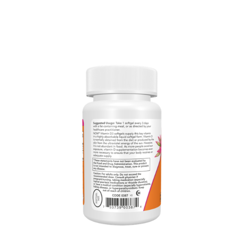 NOW Foods Supplements, Vitamin D-3 10,000 IU, Highest Potency, Structural Support*, 240 Softgels