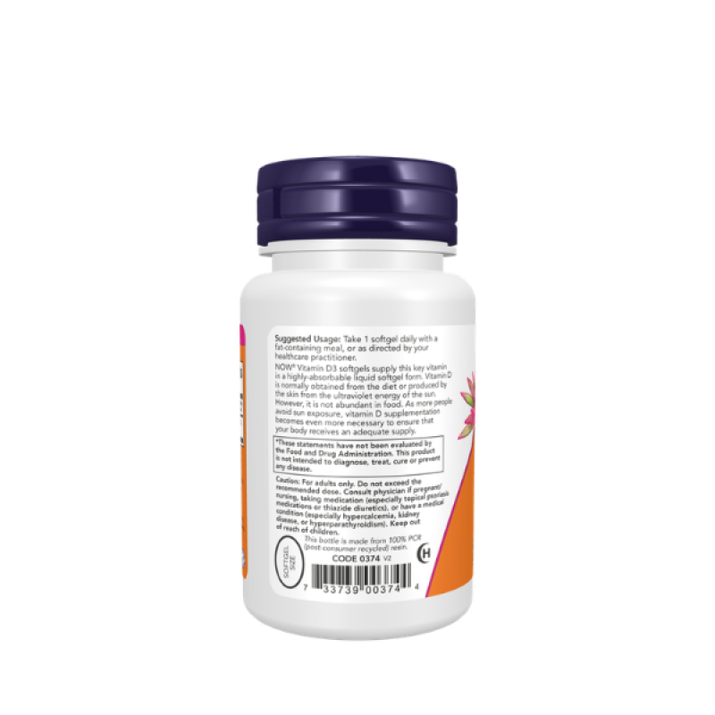Now Foods Vitamin D3 5000 IU Softgels