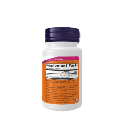 Now Foods Vitamin D3 5000 IU Softgels