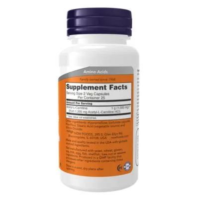 NOW Foods Supplements, Acetyl-L-Carnitine 500 mg Veg Capsules