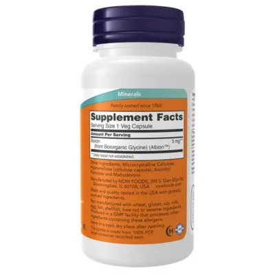NOW Foods Boron 3 mg Veg Capsules