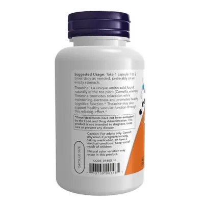 Now Foods, L-Theanine, Double Strength, 200 mg, 120 Veg Capsules