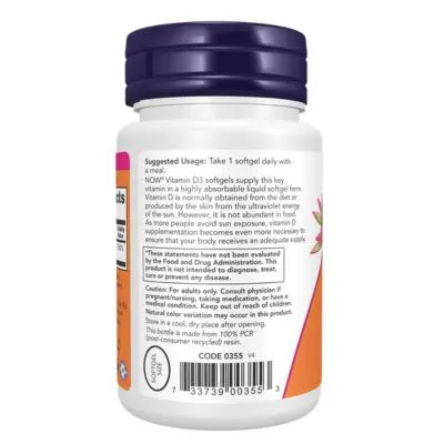 NOW Foods Supplements, Vitamin D3, 2,000 IU, 30 Softgels - Bone & Immune Health