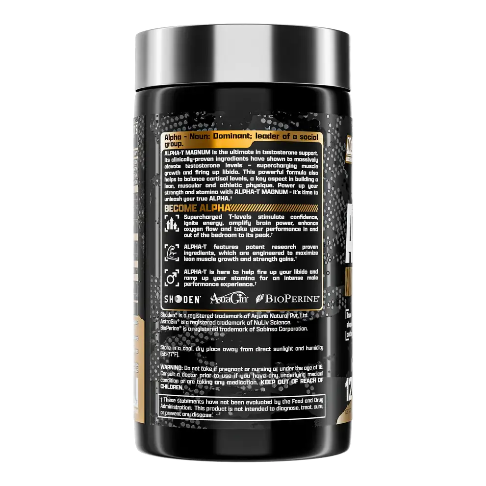 Nutrex Research Alpha-T Magnum Testosterone Support for Men | Muscle Builder for Strength, Growth & Hormone Balance Supplement