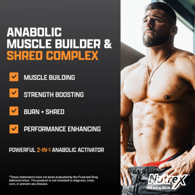 Nutrex Research Anabol Ripped Anabolic Muscle Builder and Shredding Supplement, (60 Count)