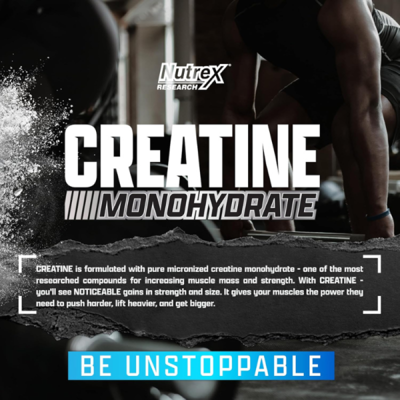 Nutrex Research Creatine Monohydrate Powder 60 Servings, Proven Size, Strength & Performance Enhancer