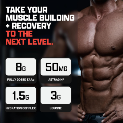 Nutrex Research EAA+ Hydration, EAAs + BCAAs Powder, Muscle Recovery, Strength, Muscle Building, Endurance, Blood Orange EAA (Essential Amino Acids) 30 Serving