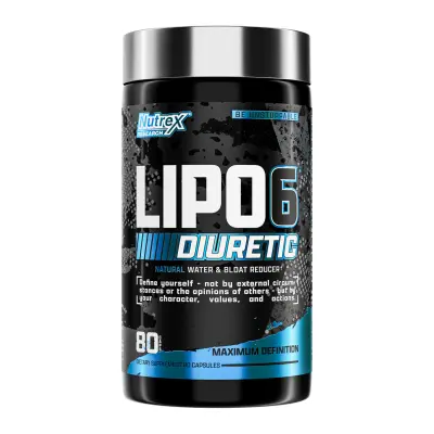 Nutrex Research LIPO-6 Diuretic, Natural Water Loss & Bloat Relief Formula | 80 Capsules