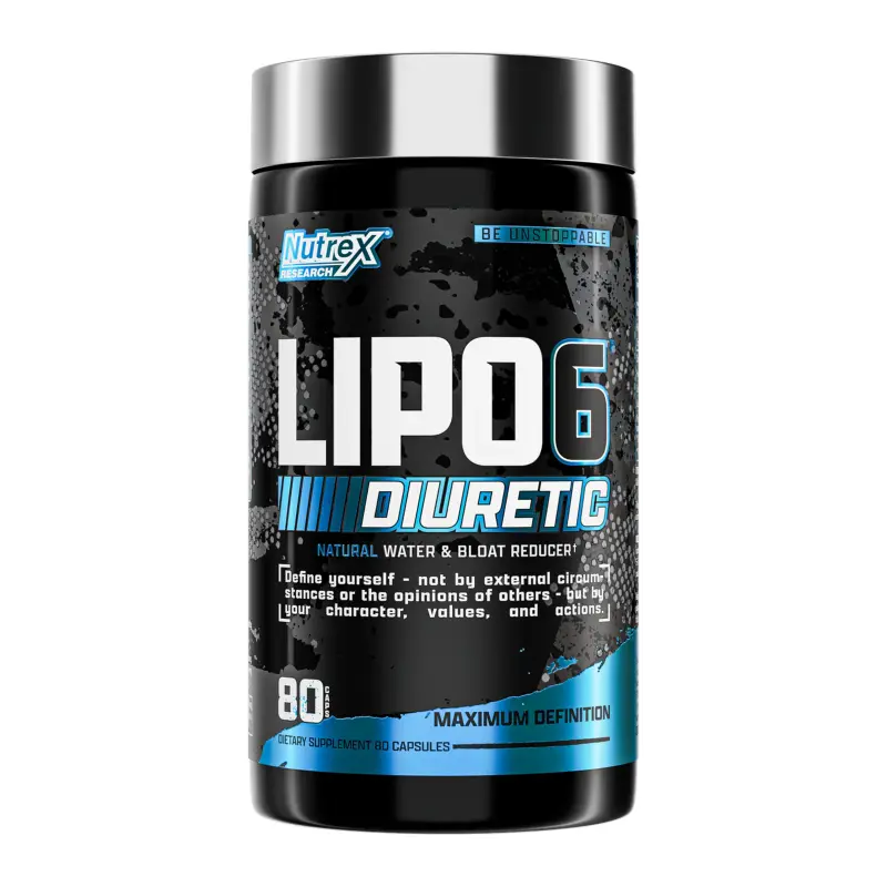 Nutrex Research LIPO-6 Diuretic, Natural Water Loss & Bloat Relief Formula | 80 Capsules