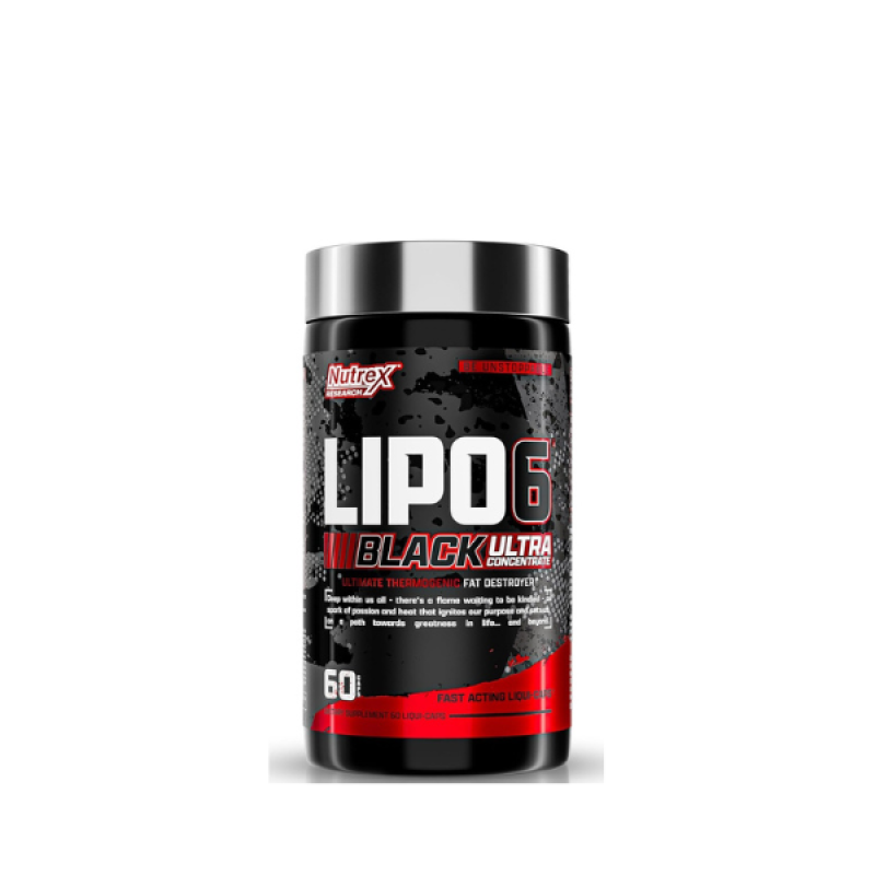 Nutrex Research Lipo-6 Black Ultra Concentrate | Thermogenic Energizing Fat Burner Supplement, Increase Weight Loss, Energy & Intense Focus |Capsule, 60Count