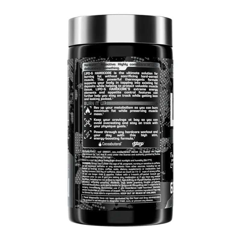 Nutrex Research Lipo-6 Hardcore – Metabolism & Energy Support – 60 Capsules