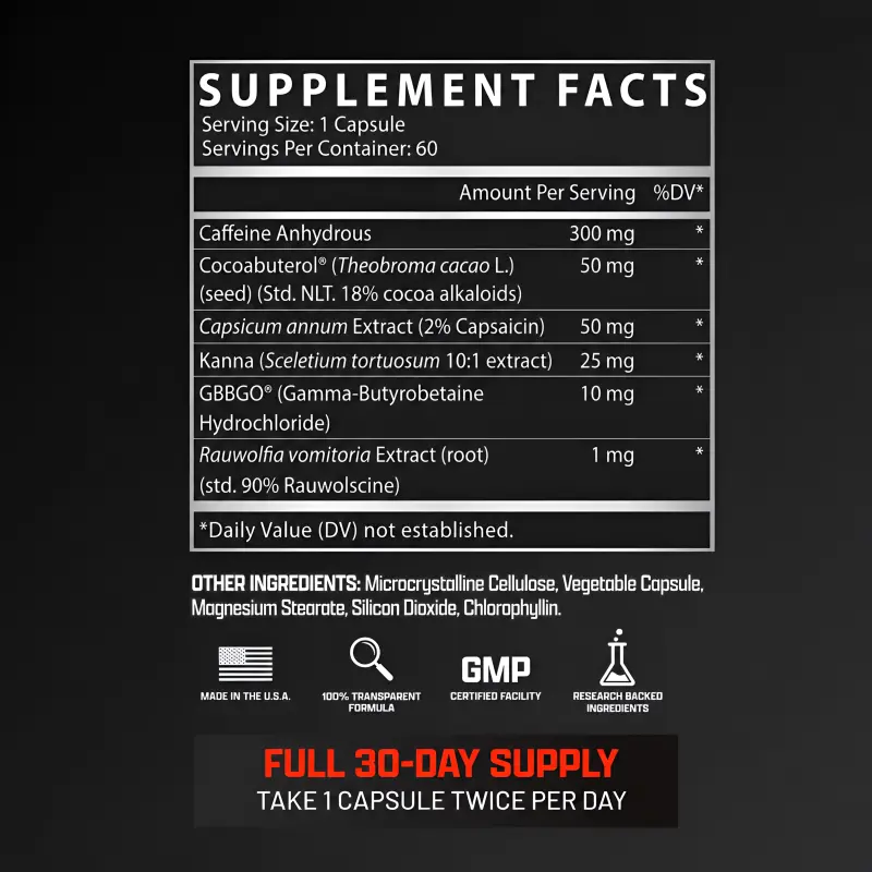 Nutrex Research Lipo-6 Hardcore – Metabolism & Energy Support – 60 Capsules