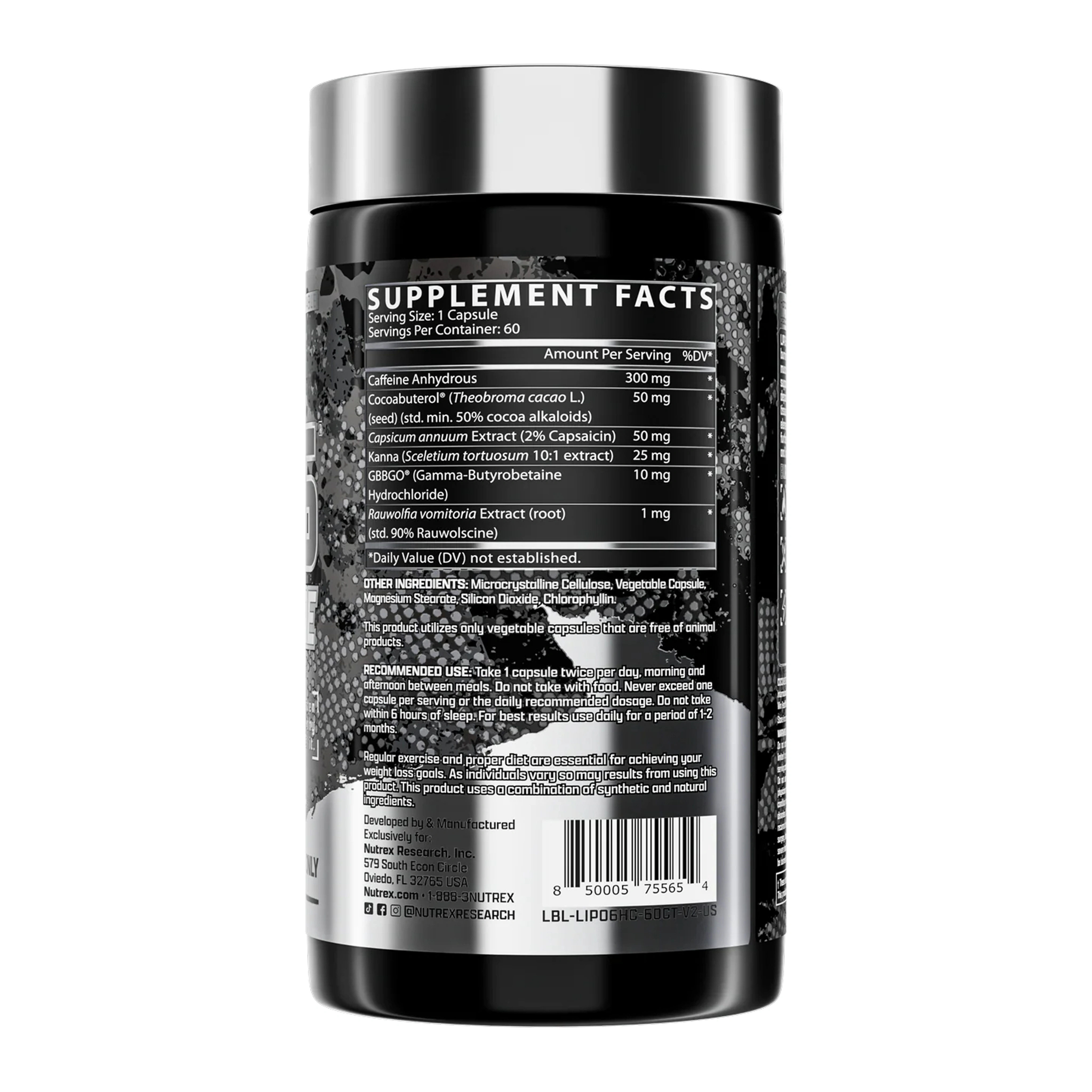 Nutrex Research Lipo-6 Hardcore – Metabolism & Energy Support – 60 Capsules