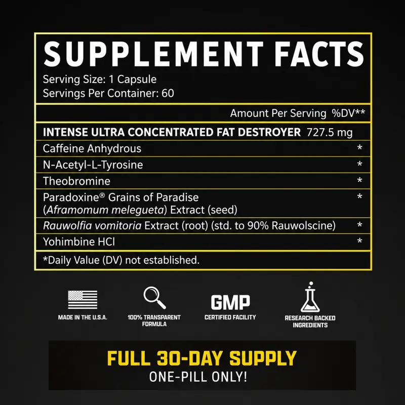 Nutrex Research LIPO-6 Intense UC (Ultra Concentrate) Thermogenic Fat Burner | Advanced Weight Management Formula | 60 Capsules