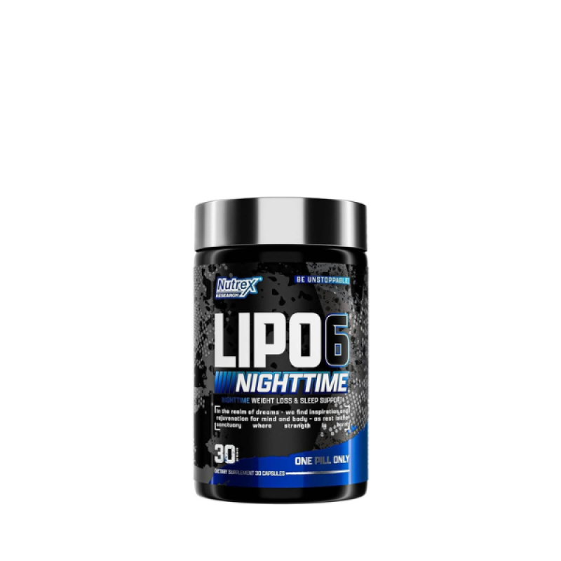 Nutrex Lipo 6 Nighttime Fat Burner | Melatonin Sleep Aid & Weight Loss Diet Pills for Men and Women | Night Time Metabolism Booster Appetite Suppressant | 30 Servings (1)