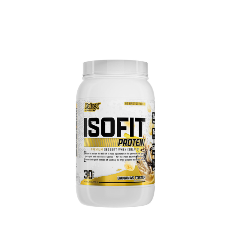 Nutrex Research IsoFit Whey Protein Powder Instantized 100% Whey Protein Isolate (30 Servings (Pack of 1), Bananas Foster)