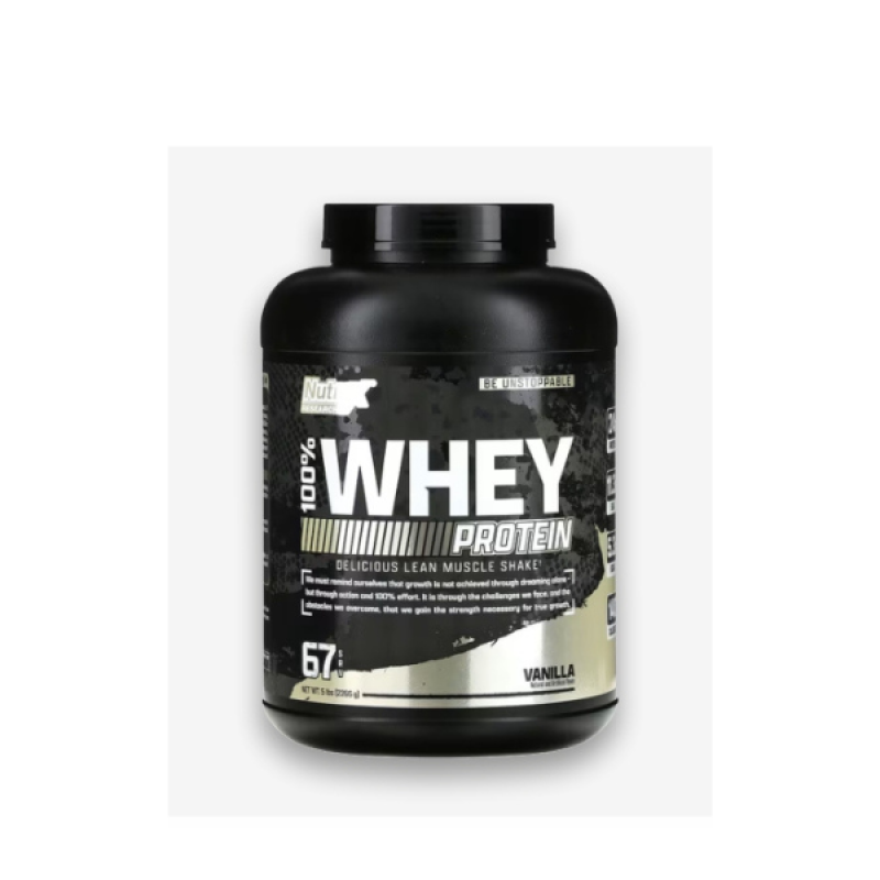 Nutrex Research 100% Whey, Vanilla, 5 LB, Support Muscle Growth, Contains 24 Gm Protein