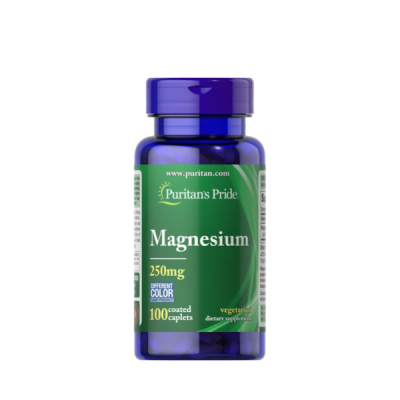Puritans Pride Magnesium 250 Mg Caplets, 100 Count