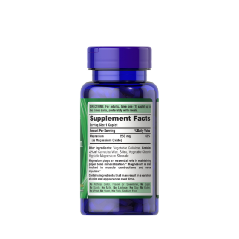 Puritans Pride Magnesium 250 Mg Caplets, 100 Count