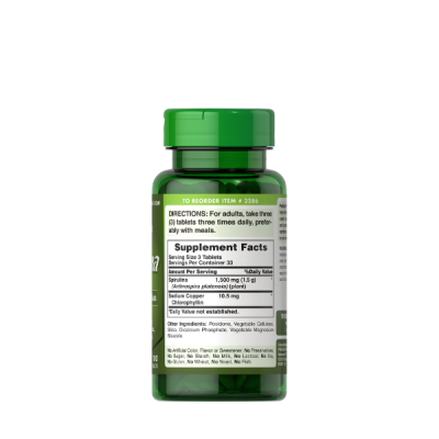 Puritan's Pride Spirulina 500mg 100-Tablets