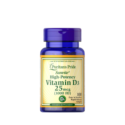 High-Potency Vitamin D3 1000 IU, 100 Softgels