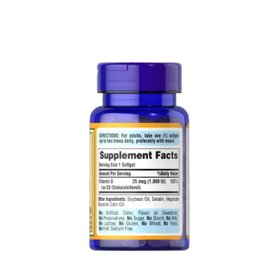 High-Potency Vitamin D3 1000 IU, 100 Softgels