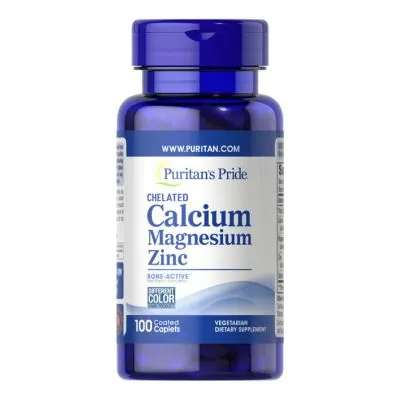 Puritan's Pride Chelated Calcium Magnesium Zinc 100 Caplets
